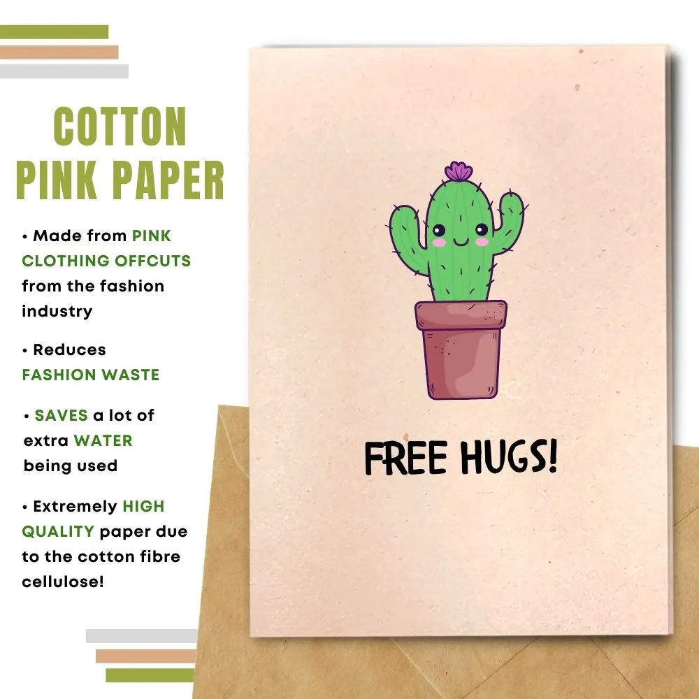 Eco Friendly Greeting Card, Free Hugs