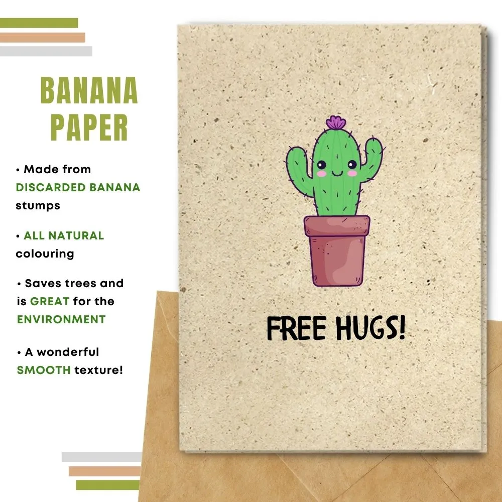 Eco Friendly Greeting Card, Free Hugs