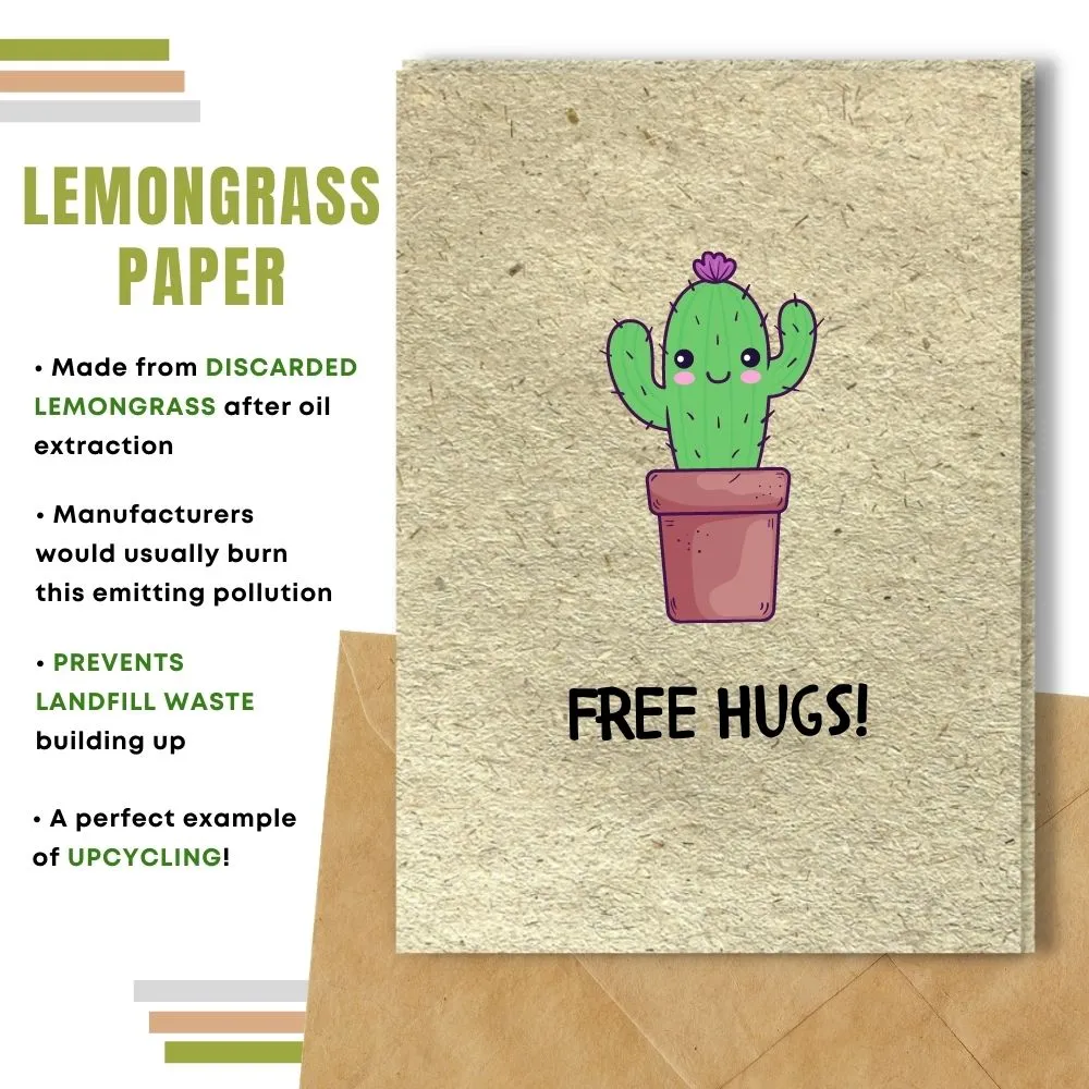 Eco Friendly Greeting Card, Free Hugs