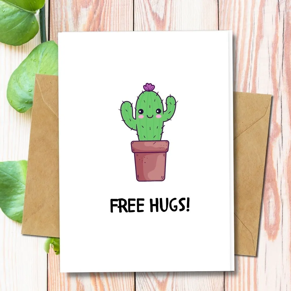 Eco Friendly Greeting Card, Free Hugs