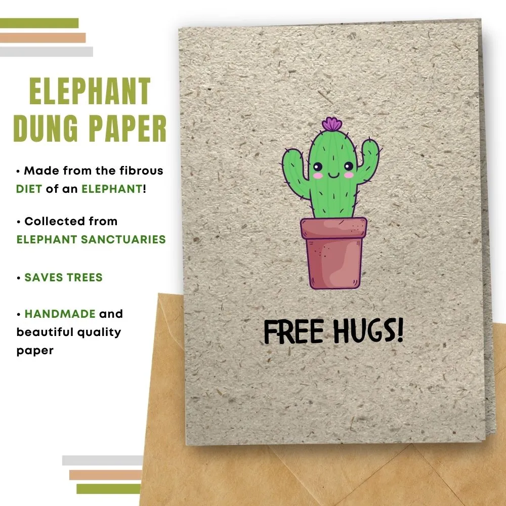 Eco Friendly Greeting Card, Free Hugs