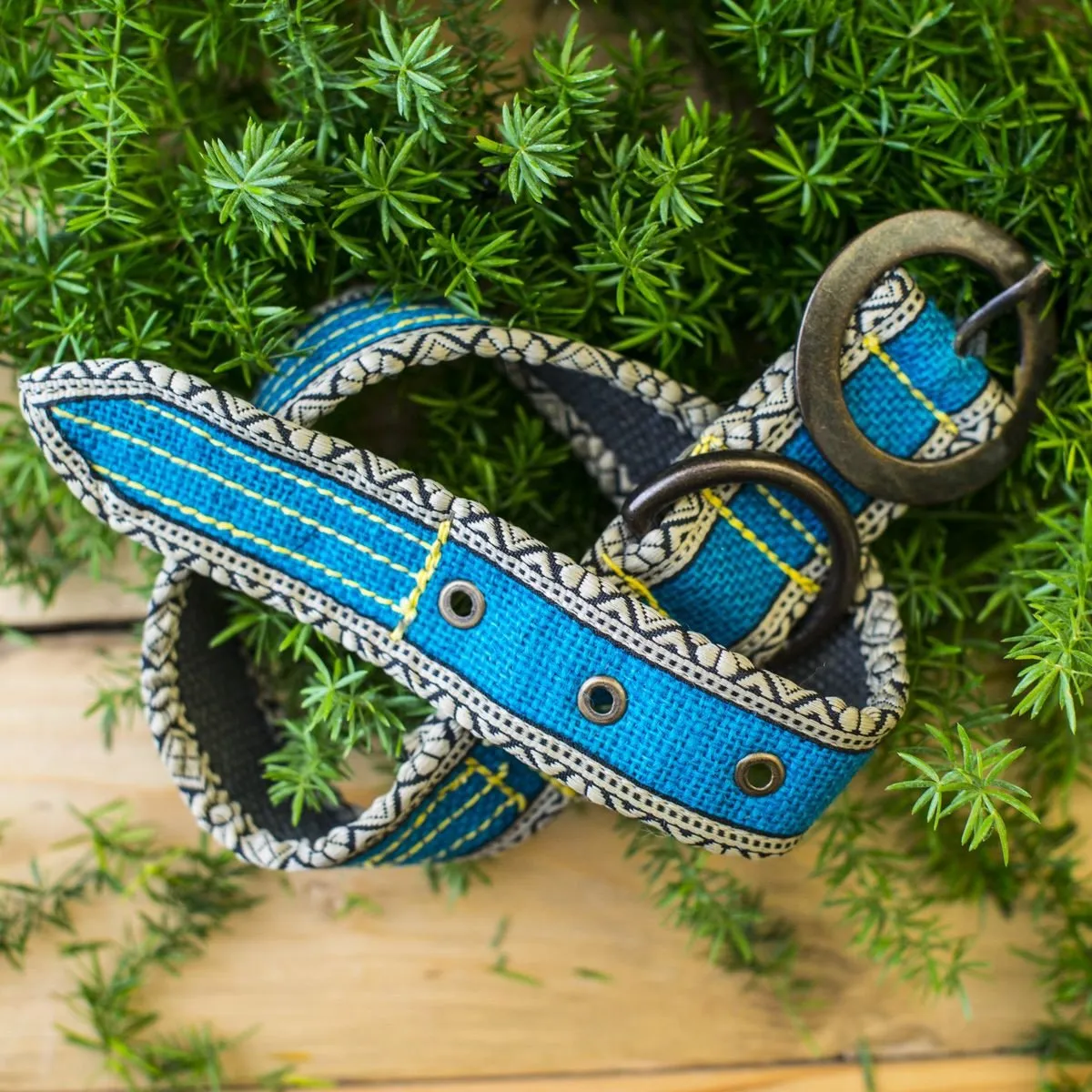 Eco-Friendly Jute Dog Collar - Blue