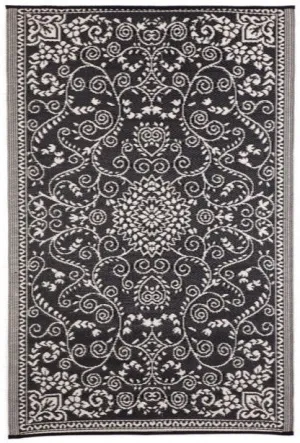 Eco Friendly Outdoor Rug - Turkish - Black & Cream