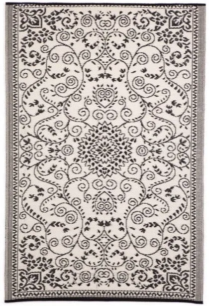 Eco Friendly Outdoor Rug - Turkish - Black & Cream