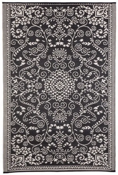 Eco Friendly Outdoor Rug - Turkish - Black & Cream