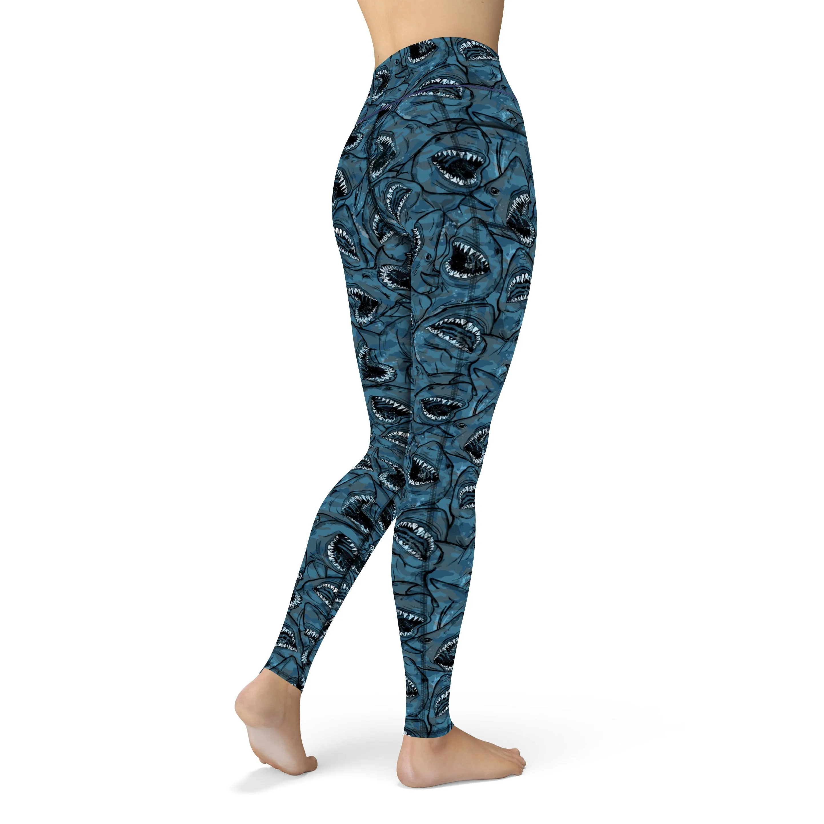 Eco-Friendly Shark Camo Contour Leggings