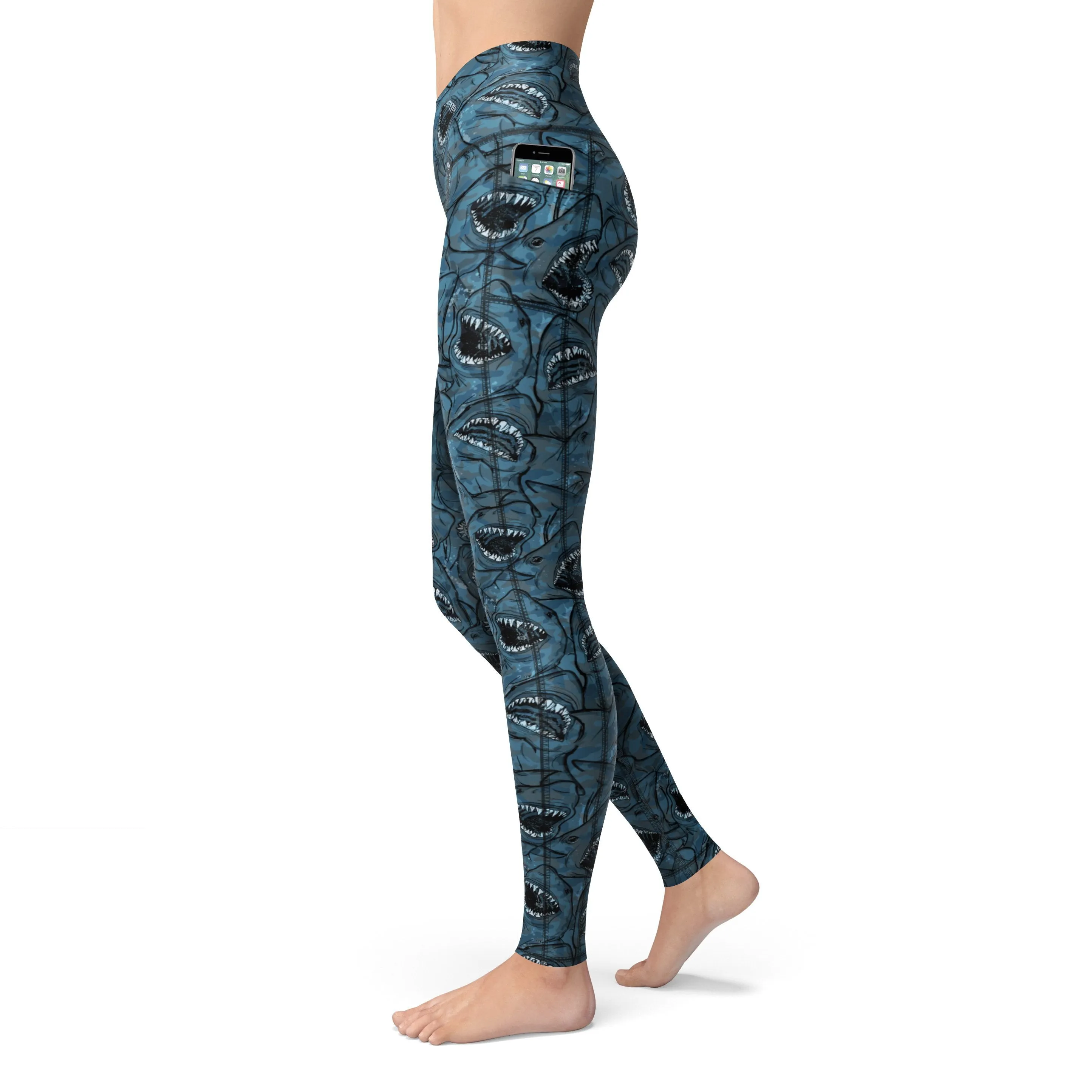 Eco-Friendly Shark Camo Contour Leggings