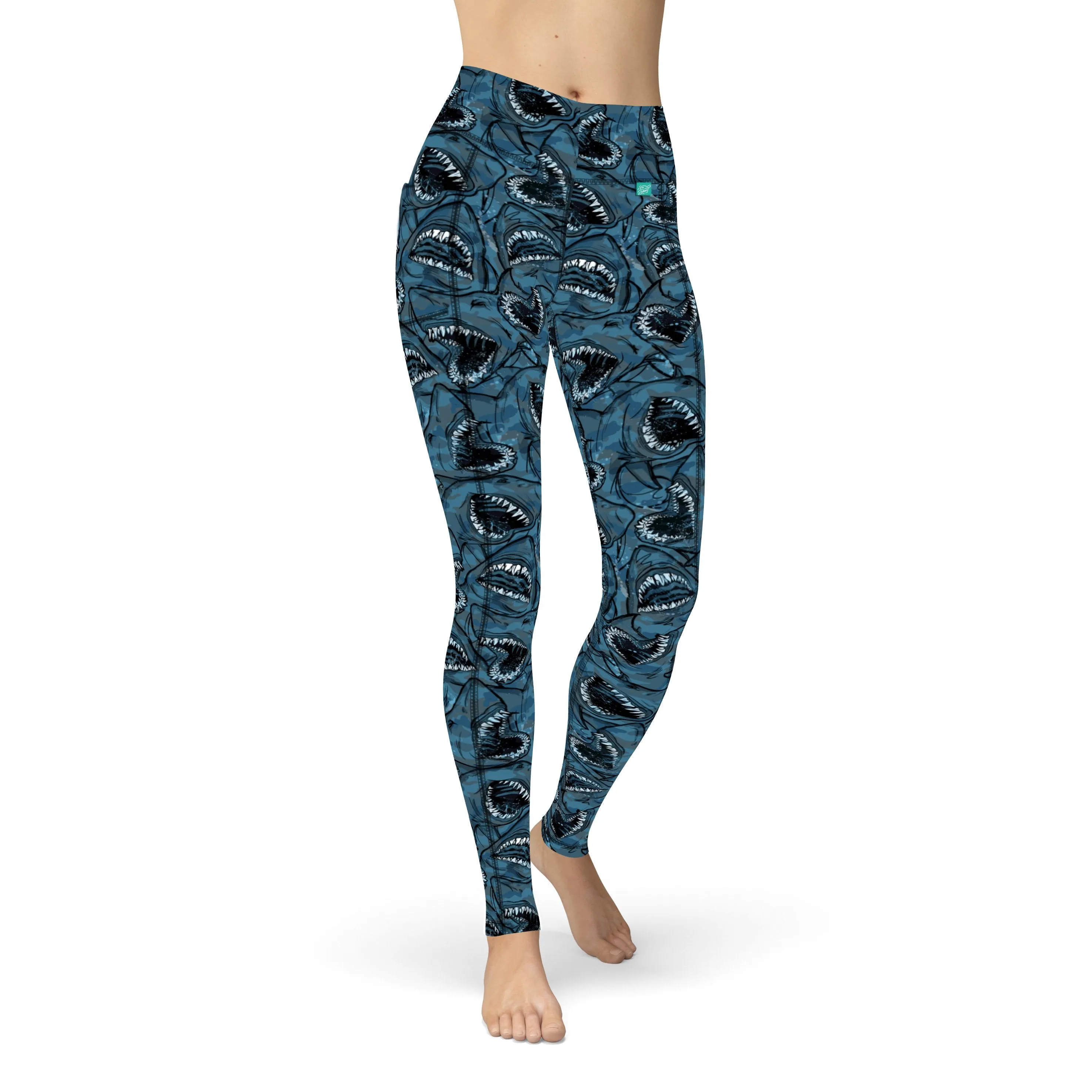 Eco-Friendly Shark Camo Contour Leggings