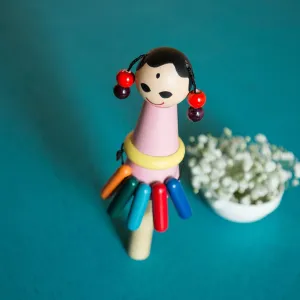 Eco-Friendly Wooden Baby Girl Rattle