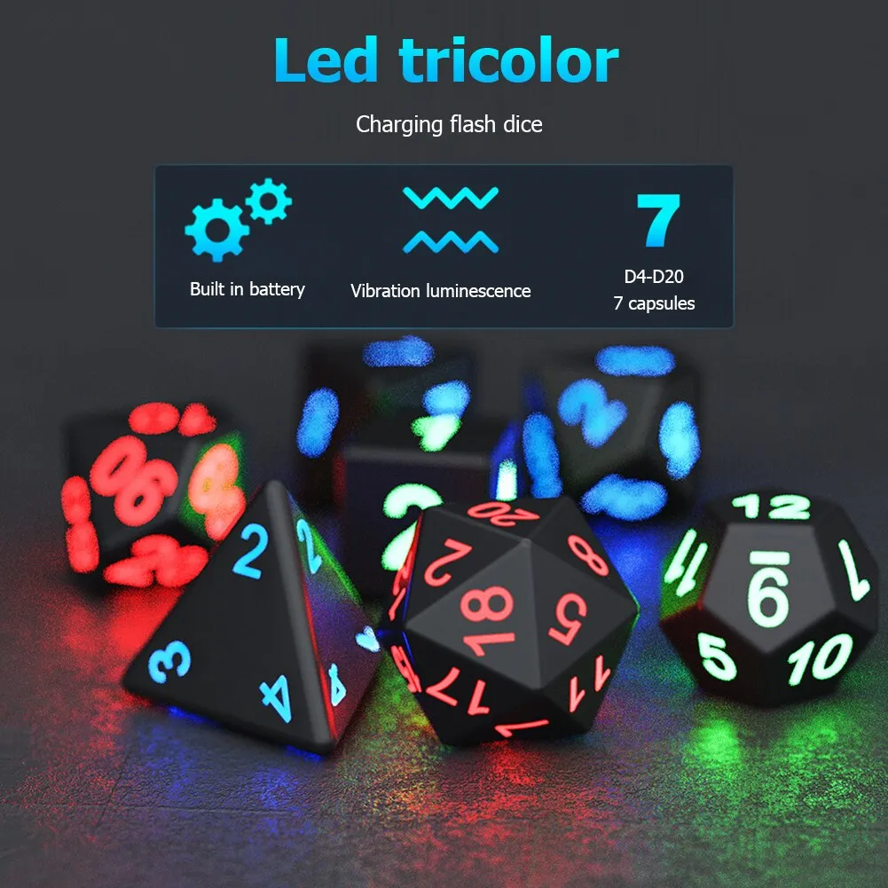 Electronic Luminous LED DND Dice Set