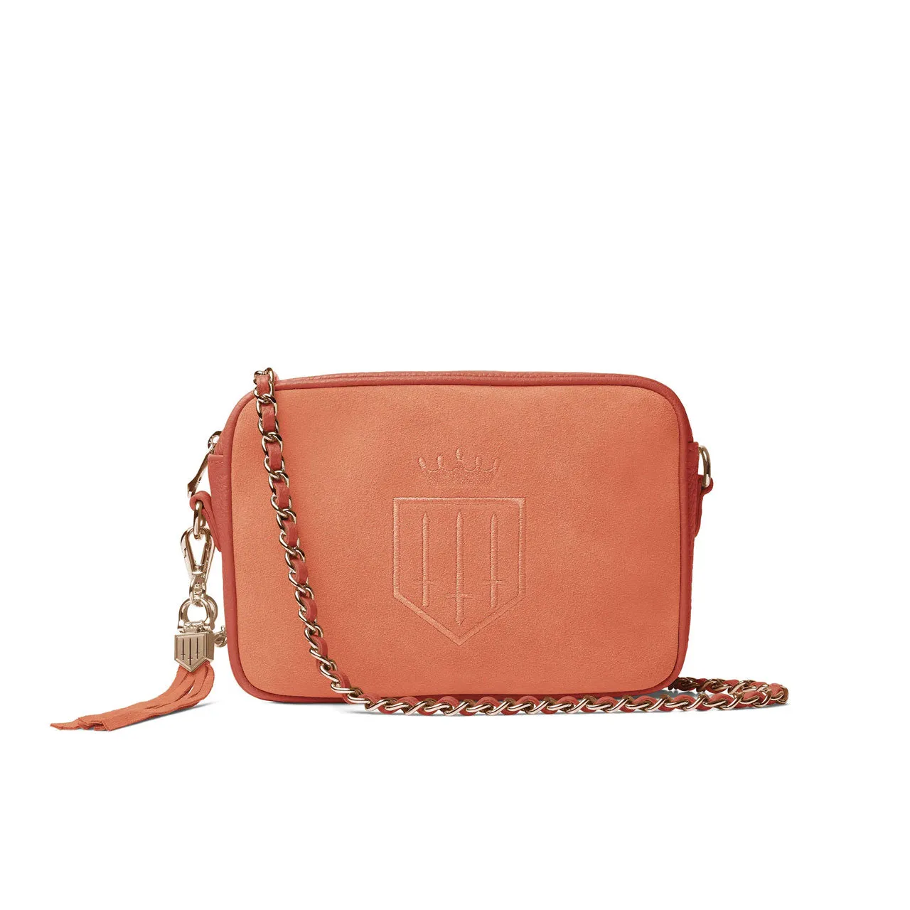 Fairfax & Favor Limited Edition Melon Suede Finsbury Cross Body Bag