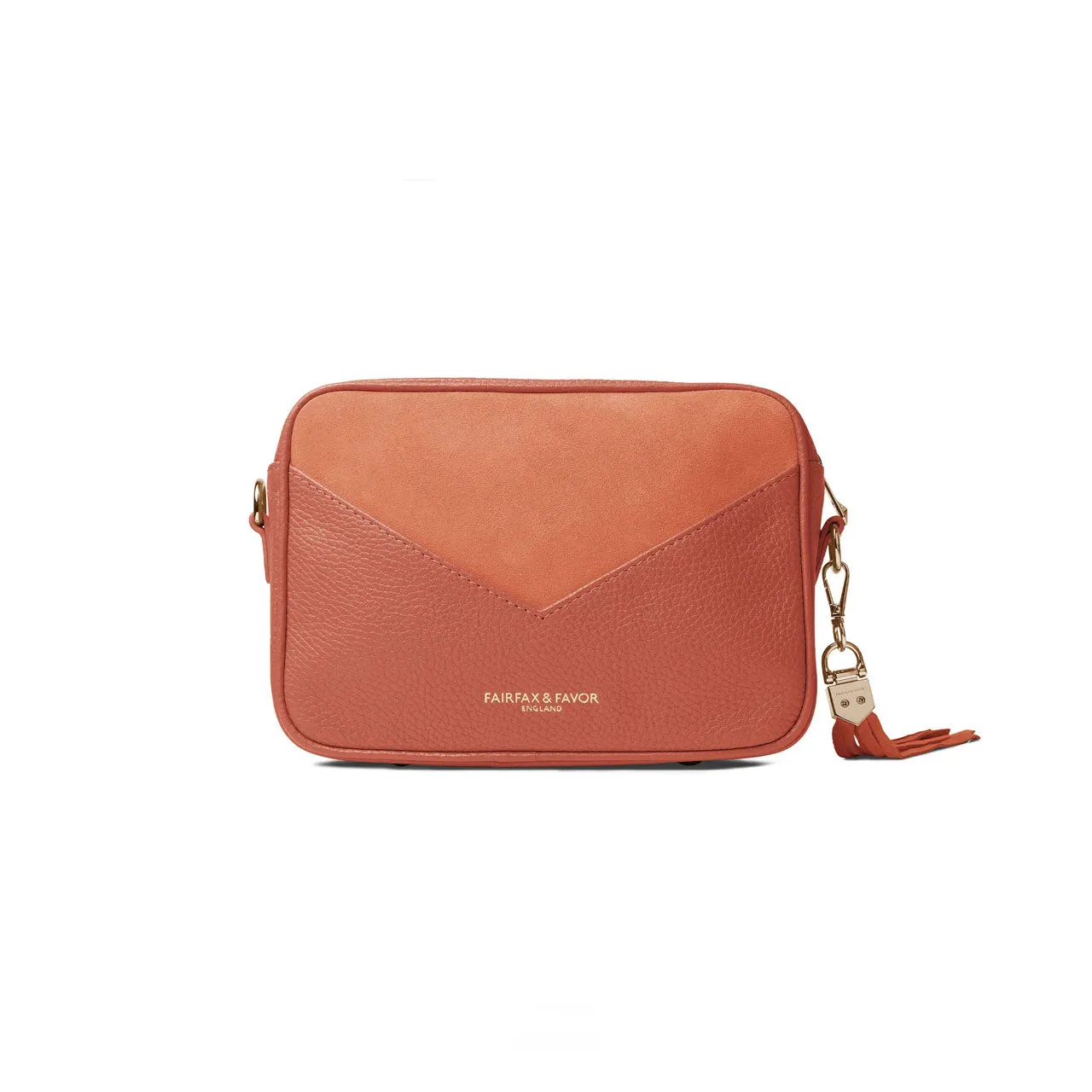 Fairfax & Favor Limited Edition Melon Suede Finsbury Cross Body Bag