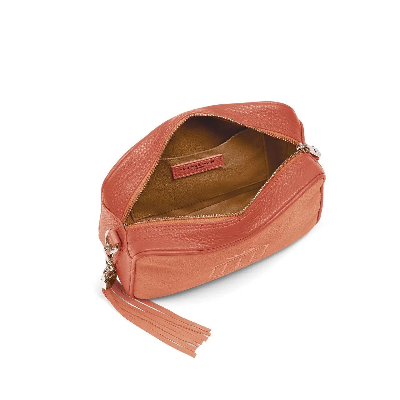 Fairfax & Favor Limited Edition Melon Suede Finsbury Cross Body Bag