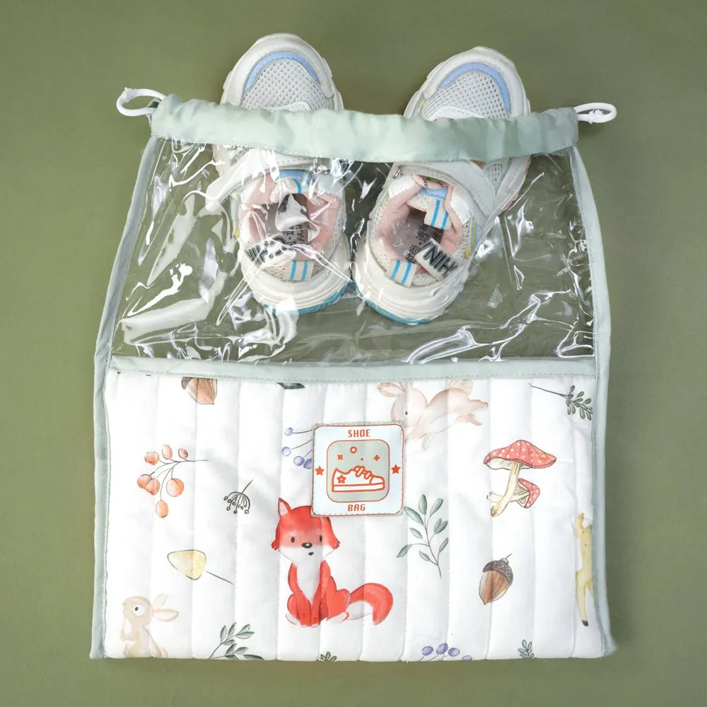 Fancy Fluff Organic Cotton Shoe Bag - Woodland