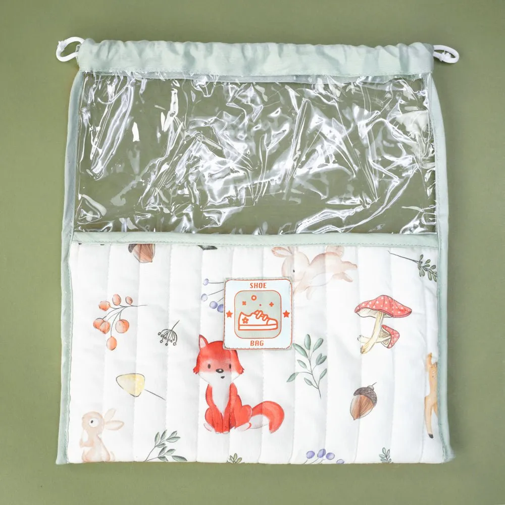 Fancy Fluff Organic Cotton Shoe Bag - Woodland