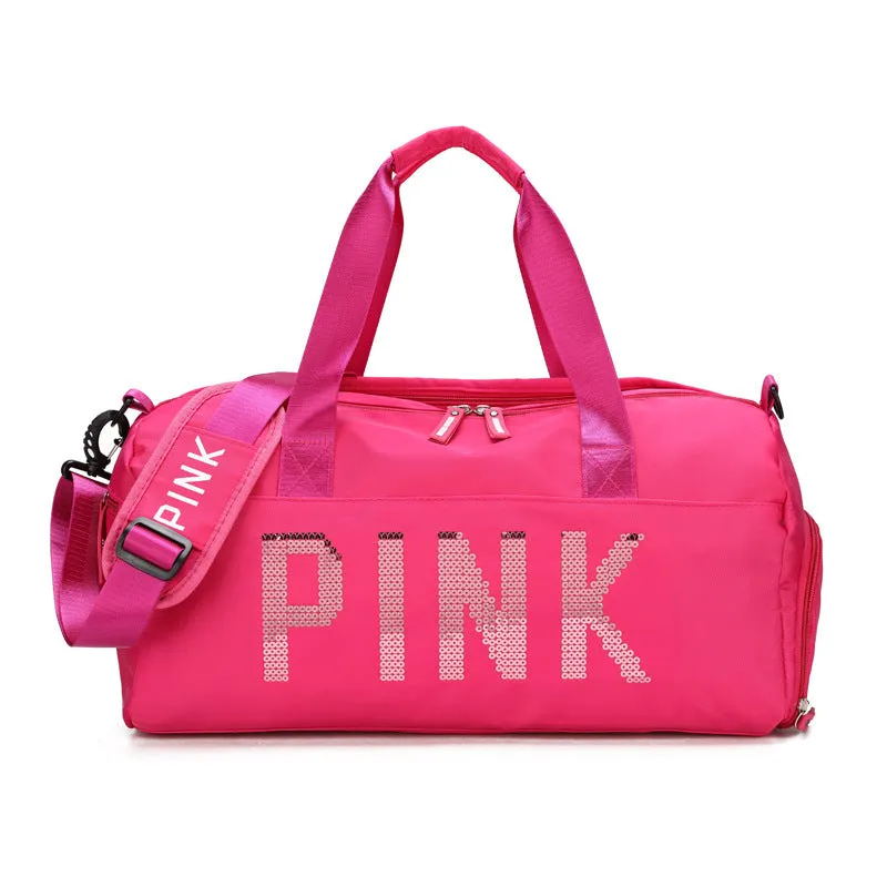 Fashion pink gym bag travel bag（AB2065）