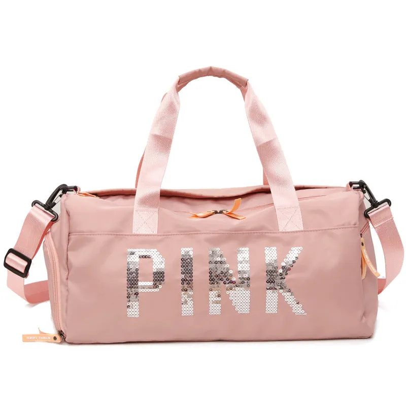 Fashion pink gym bag travel bag（AB2065）