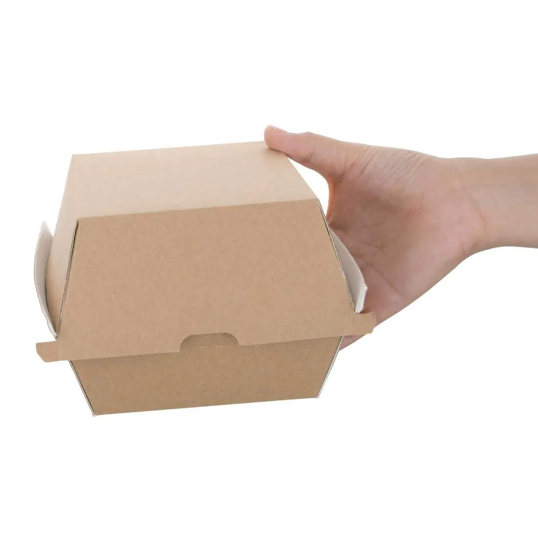 FB665 Fiesta Green Compostable Kraft Burger Boxes Large 112mm (Pack of 150)