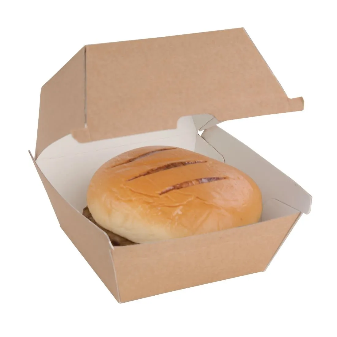 FB665 Fiesta Green Compostable Kraft Burger Boxes Large 112mm (Pack of 150)