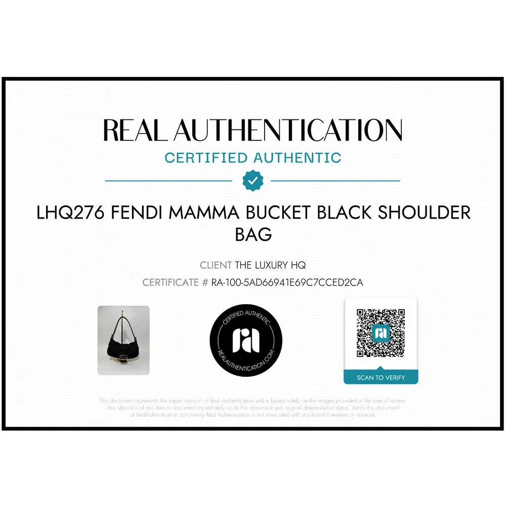 FENDI Mamma Bucket Black Shoulder Bag LHQ276