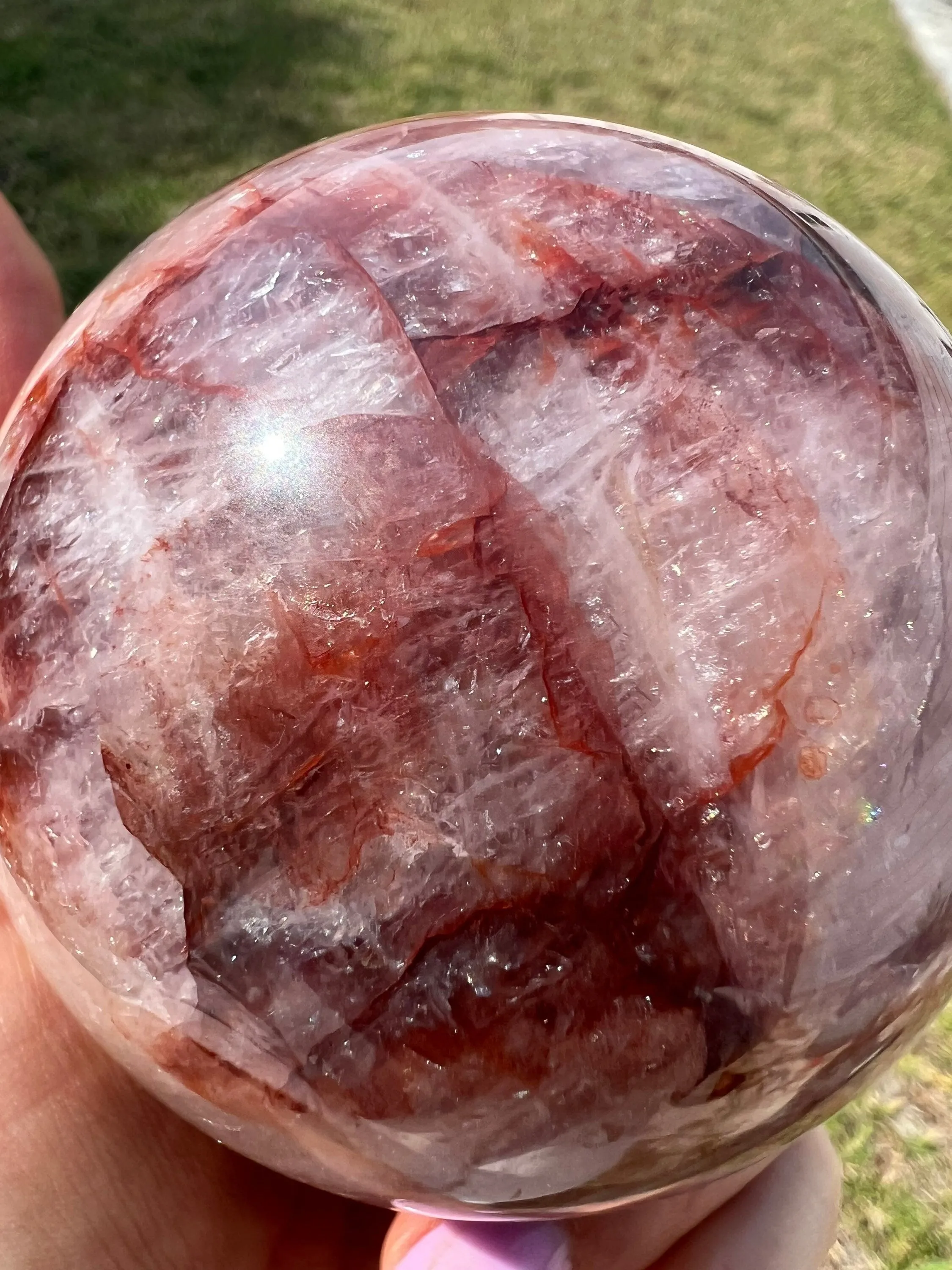 Fire Quartz 74mm sphere