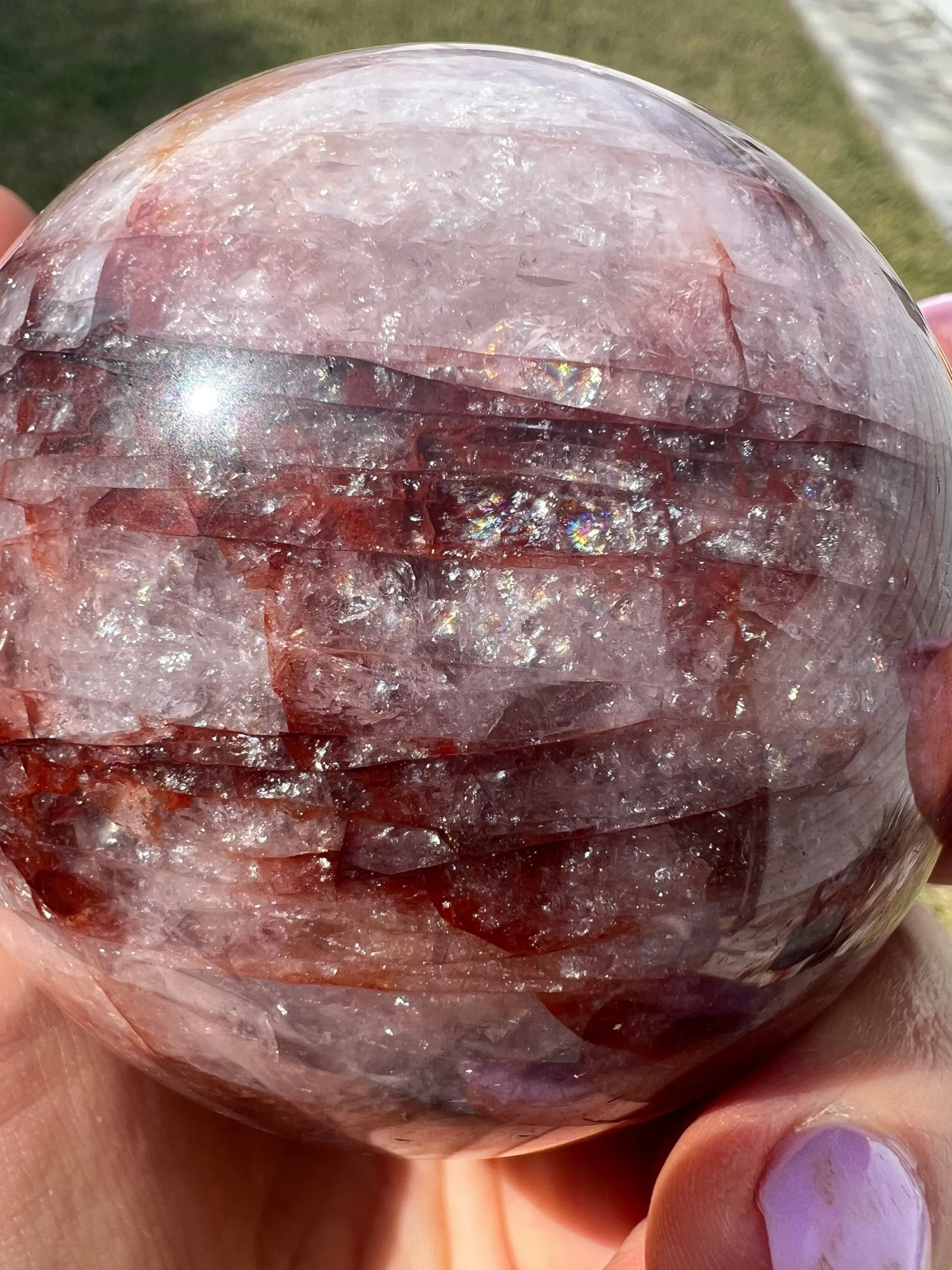 Fire Quartz 74mm sphere