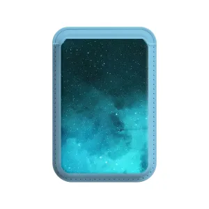 Fluorescent Star Blue | Leather Wallet with MagSafe