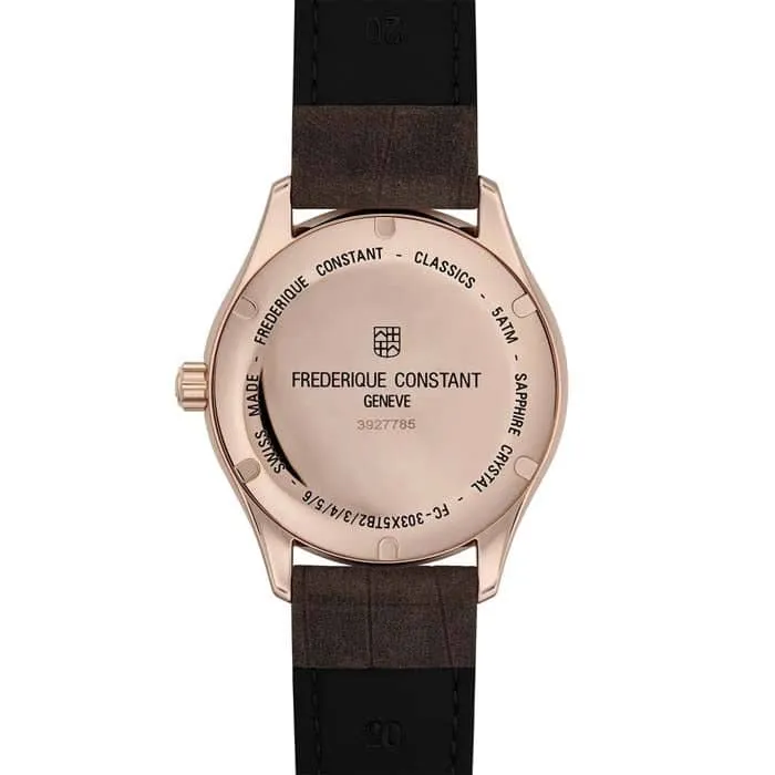 Frederique Constant 41mm Classics Index Automatic Green Dial Watch Rose Gold Plated Stainless Steel