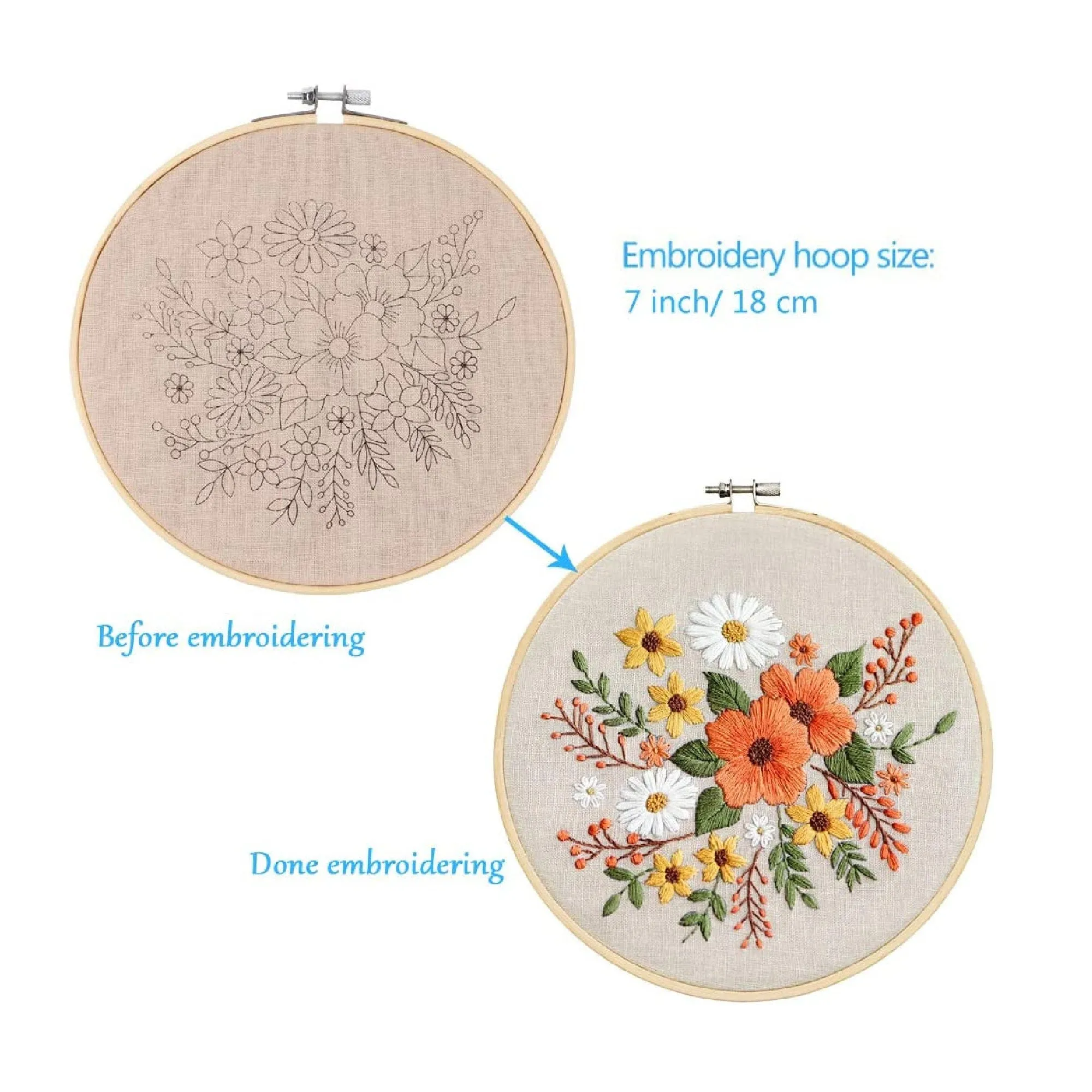 Full Range of Pattern Embroidery Starter Kit | Stamped Embroidery Kit