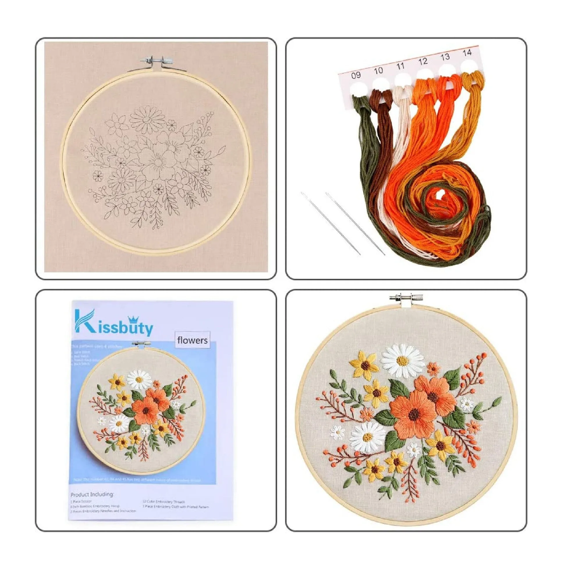 Full Range of Pattern Embroidery Starter Kit | Stamped Embroidery Kit