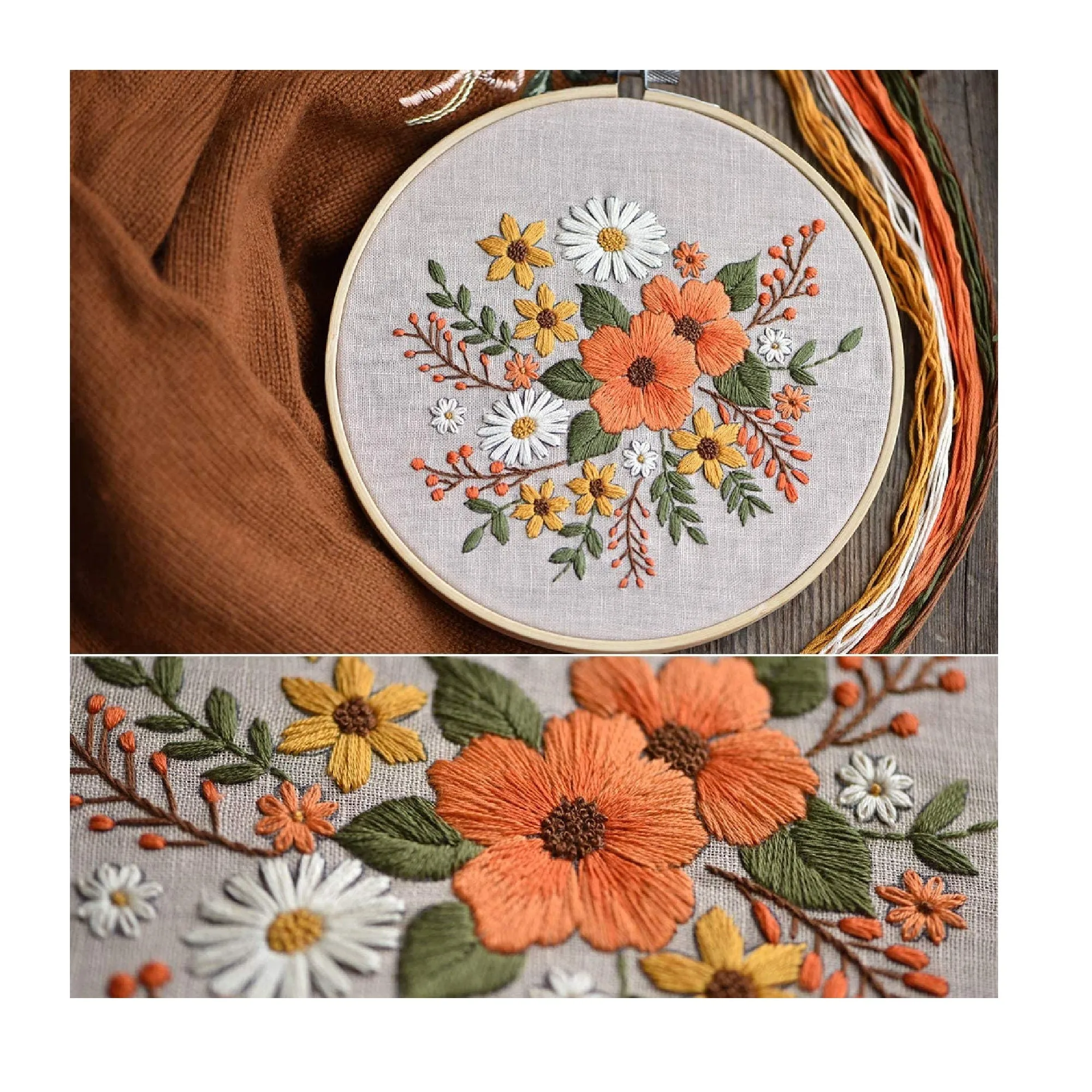 Full Range of Pattern Embroidery Starter Kit | Stamped Embroidery Kit