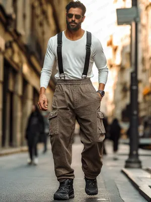 Functional Twill Cotton Suspender Pants