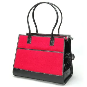 Fuschia Vintage Wool & Black Leather Carrier