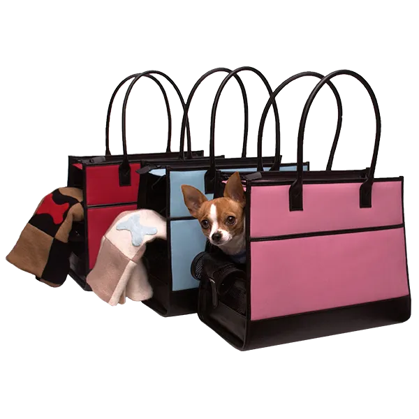 Fuschia Vintage Wool & Black Leather Carrier