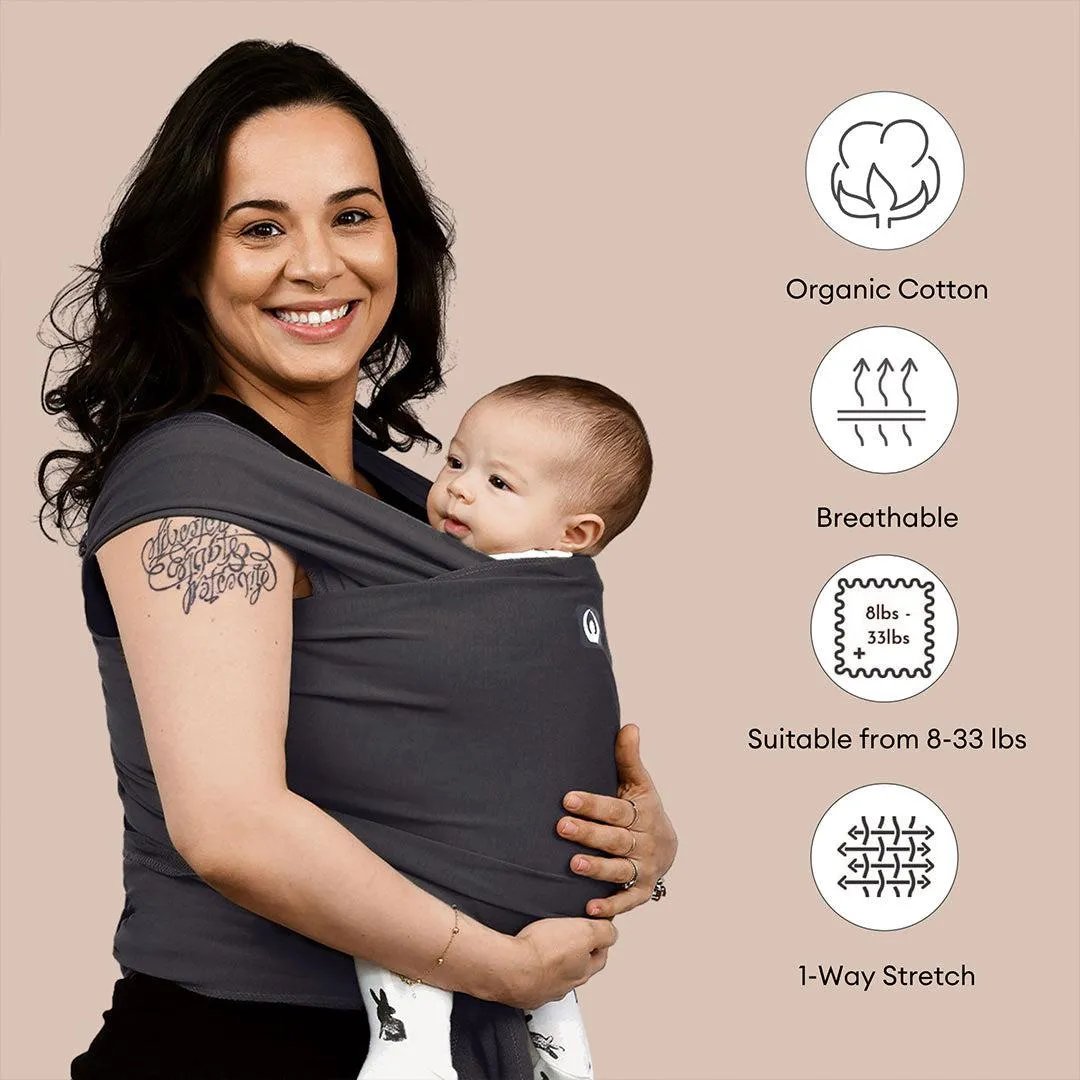 Gaia Stretchy Baby Wrap Carrier - Organic Cotton - Graphite