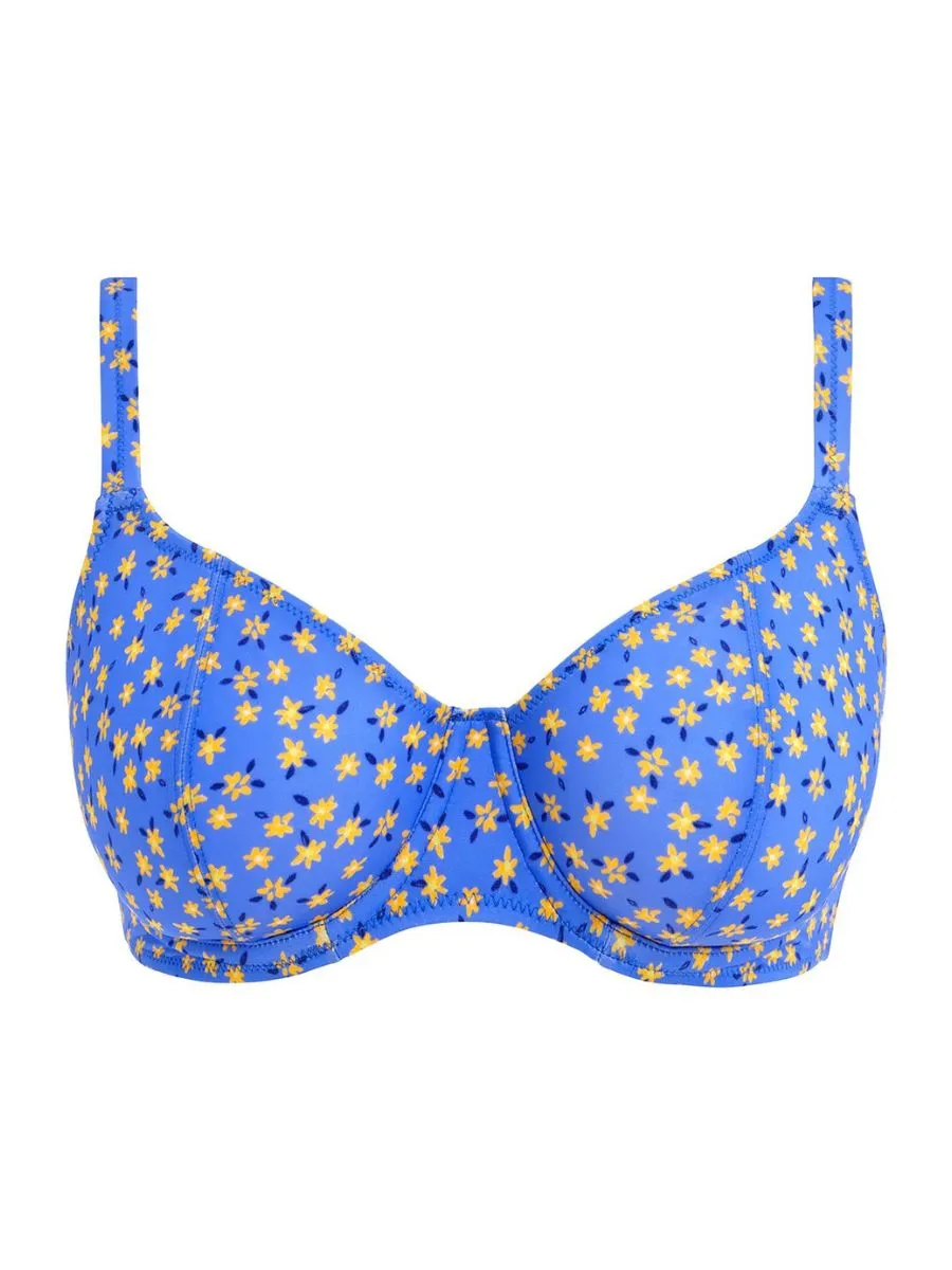 Garden Disco Plunge Bikini Top - Bluebell