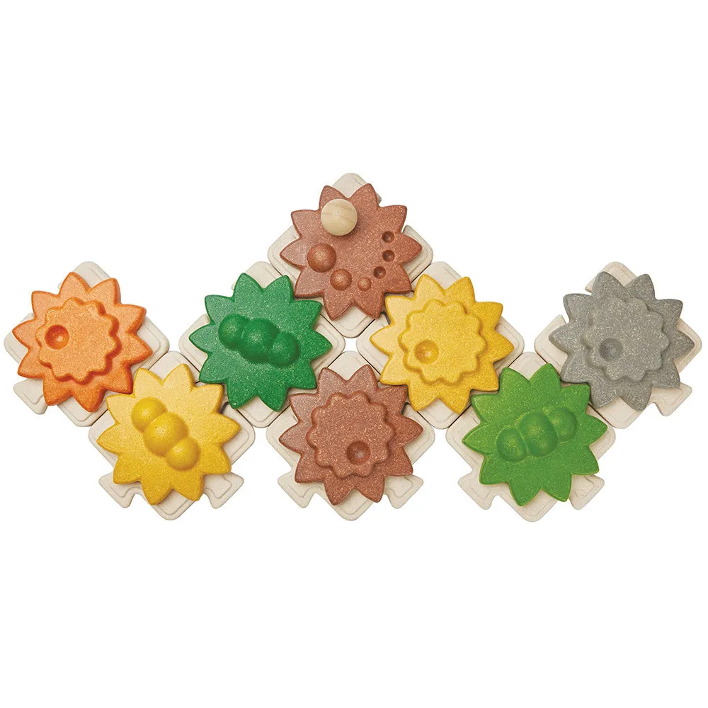 Gears and Puzzles Set | Eco-Friendly 24-Piece Wooden Toy