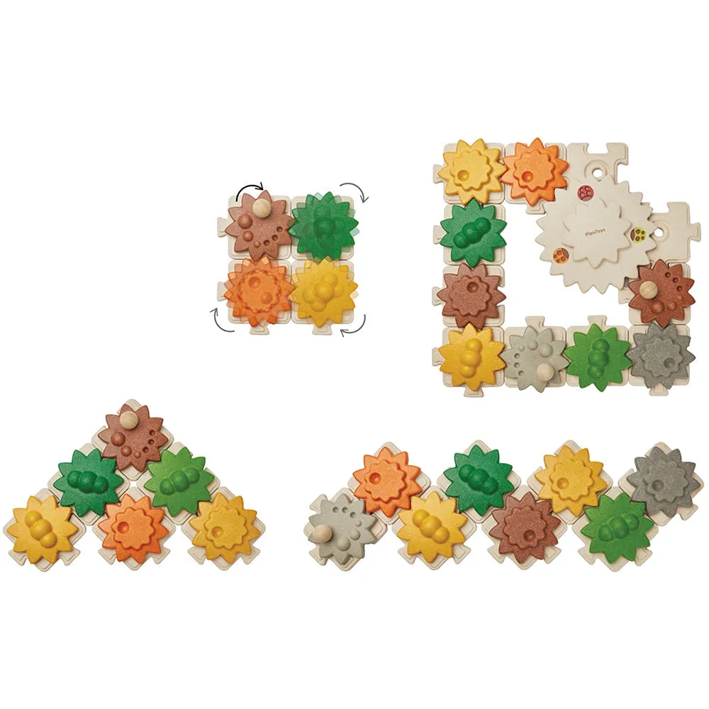 Gears and Puzzles Set | Eco-Friendly 24-Piece Wooden Toy