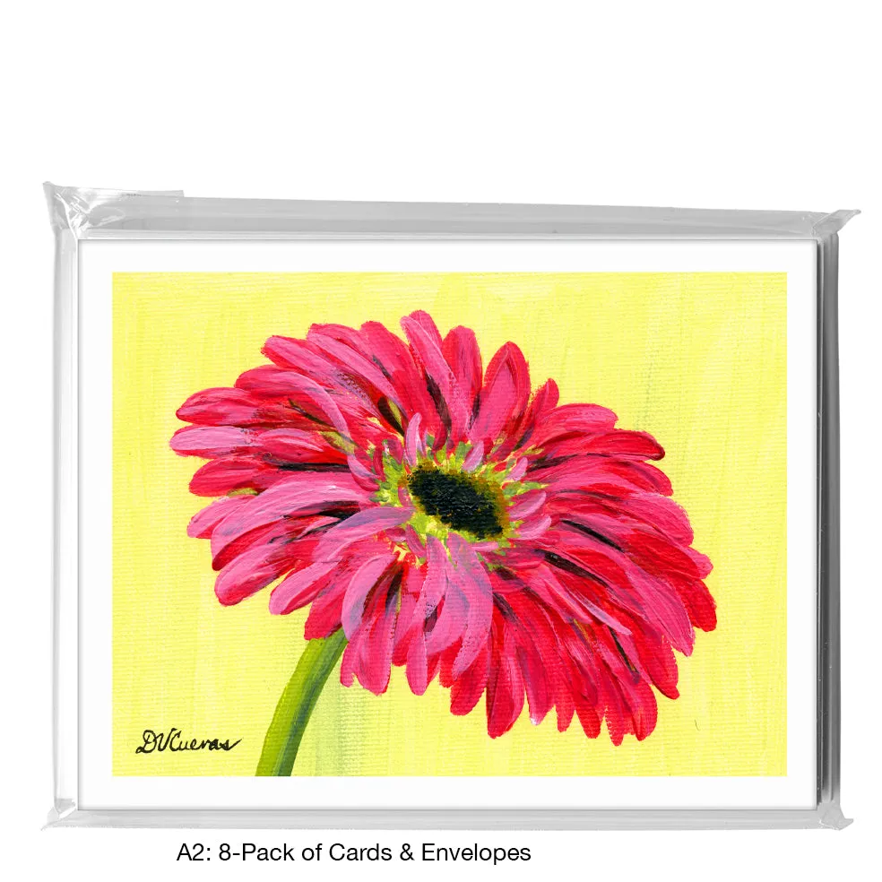 Gerber Pink On Green, Greeting Card (7433C)