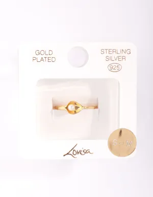 Gold Plated Sterling Silver Pearl Cup Ring