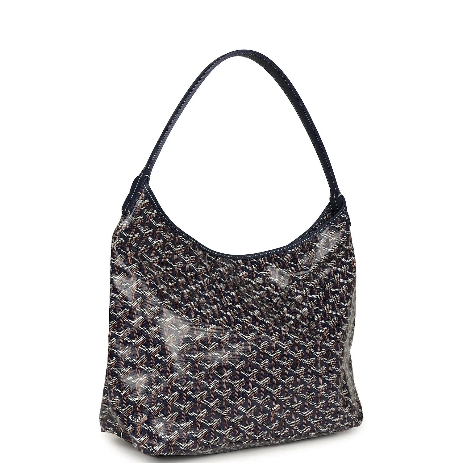 Goyard Goyardine Navy Boheme Hobo Bag Palladium Hardware