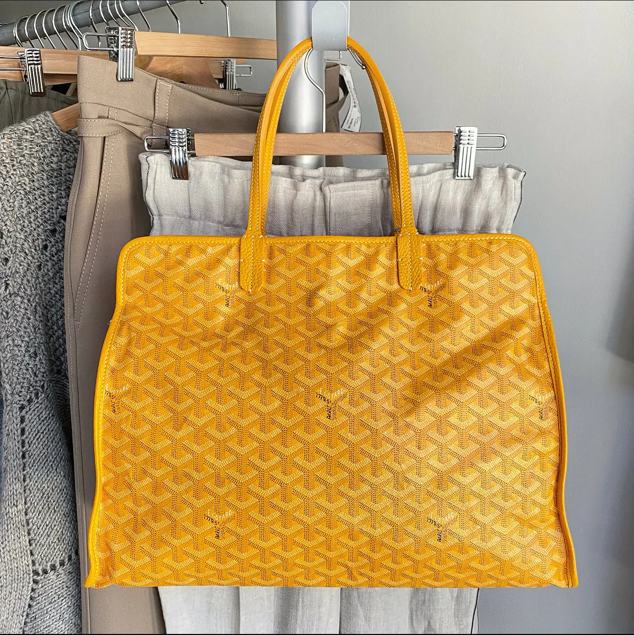 Goyard Sac Hardy Pet Carrier Yellow Tote Bag