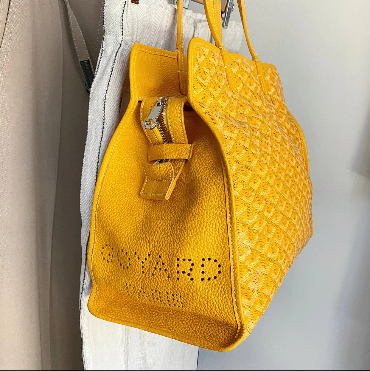 Goyard Sac Hardy Pet Carrier Yellow Tote Bag