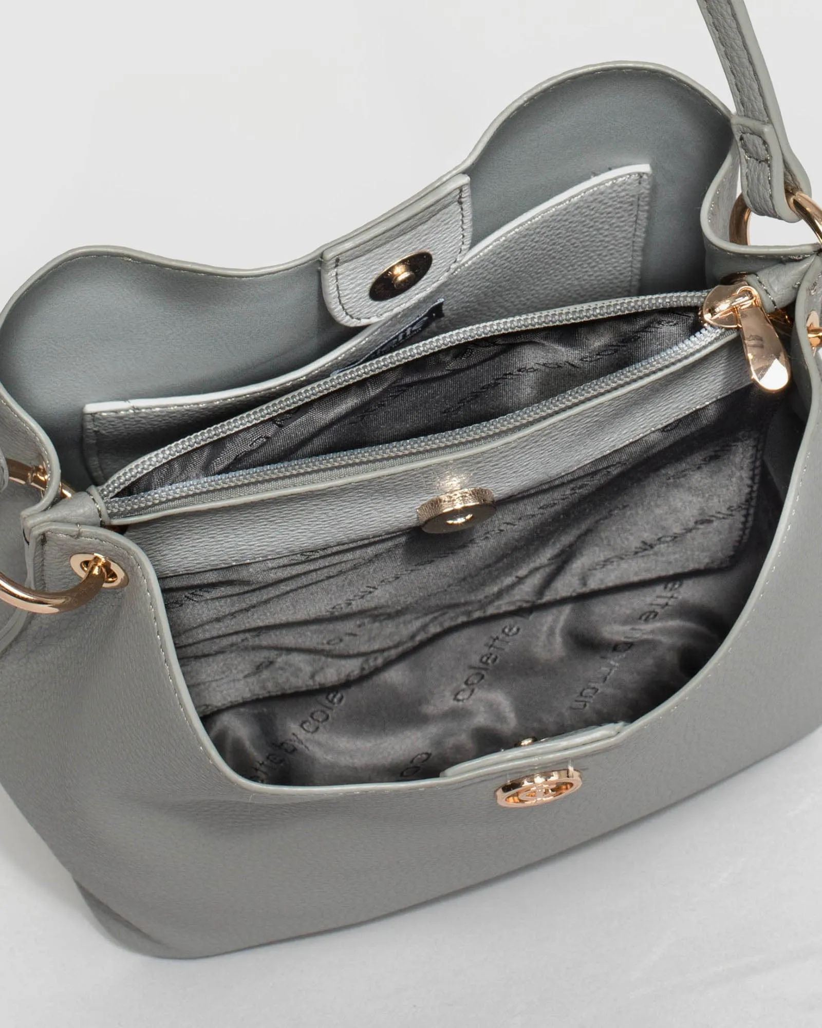 Grey Harsha Disc Bucket Bag