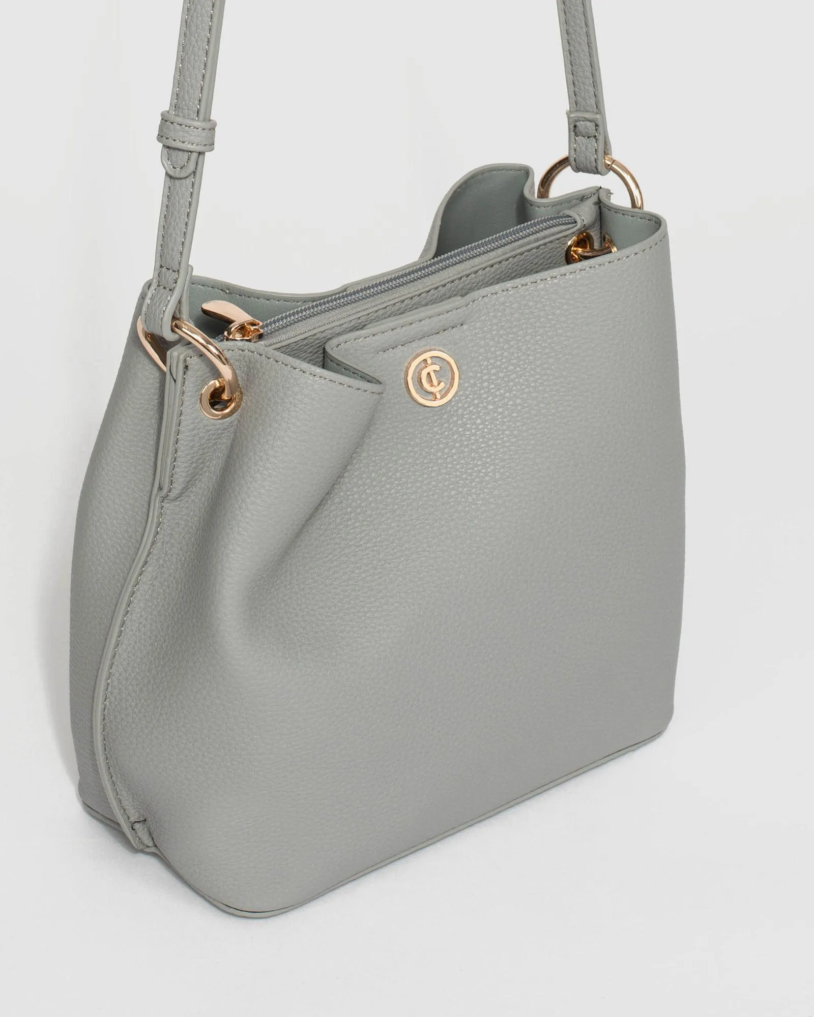 Grey Harsha Disc Bucket Bag