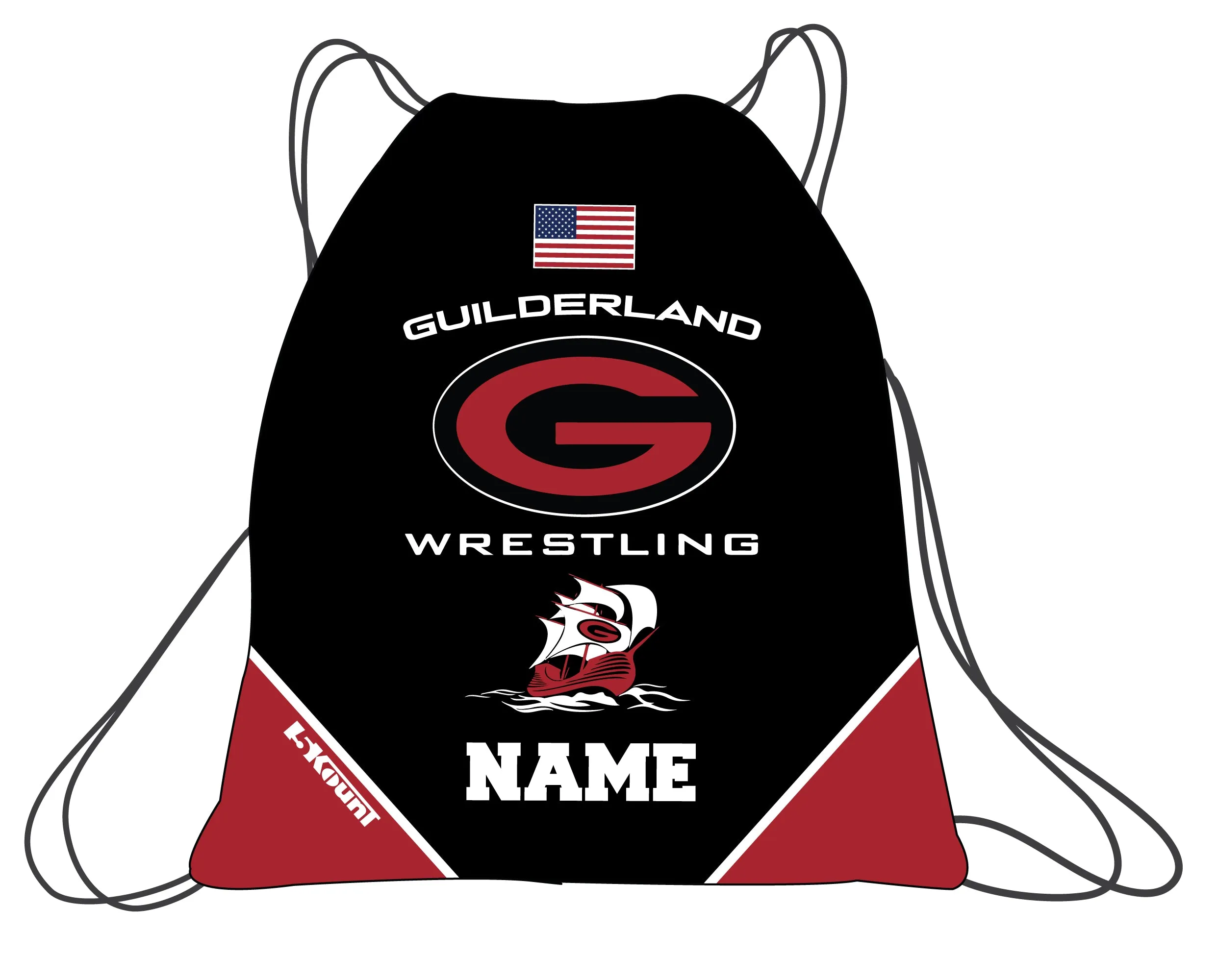 Guilderland Wrestling Sublimated Drawstring Bag