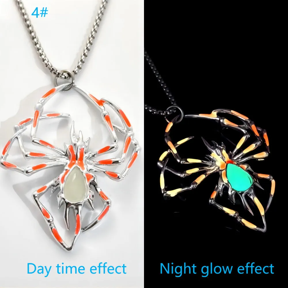 Halloween Creative Stereo Luminous Spider Necklace