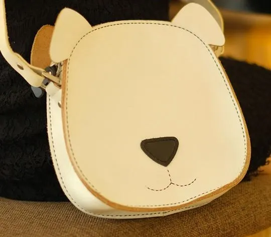 Handmade Leather Cute Dog Round Bag Shoulder Bag Personalized Monogrammed Gift Custom Crossbody Bag Purse Shoulder Bag Purse