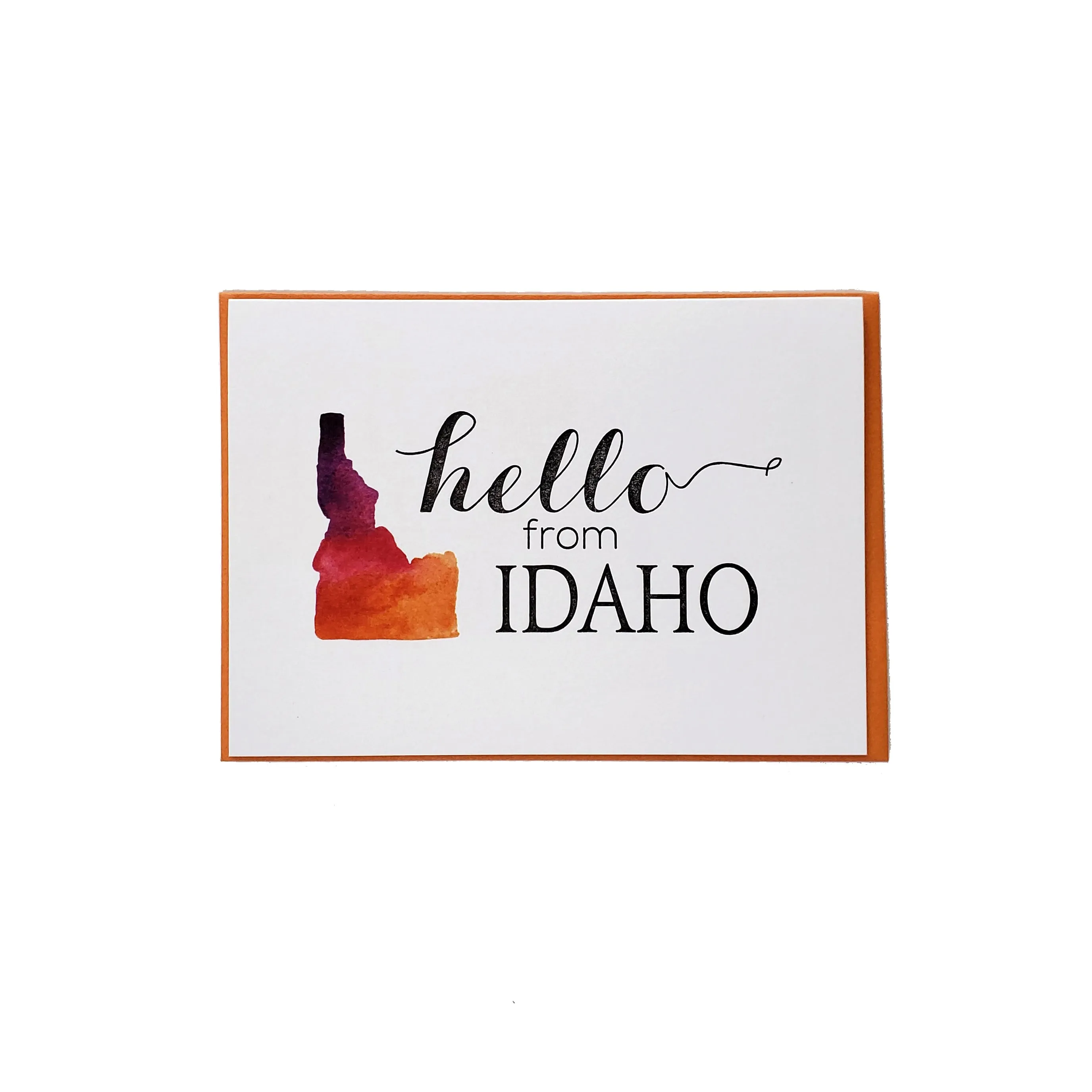 Hello from Idaho, letterpress printed eco friendly