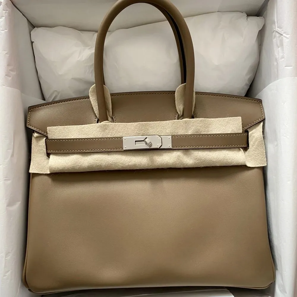 Hermès Birkin 30 Beige de Weimar Veau Jonathan Palladium Hardware PHW